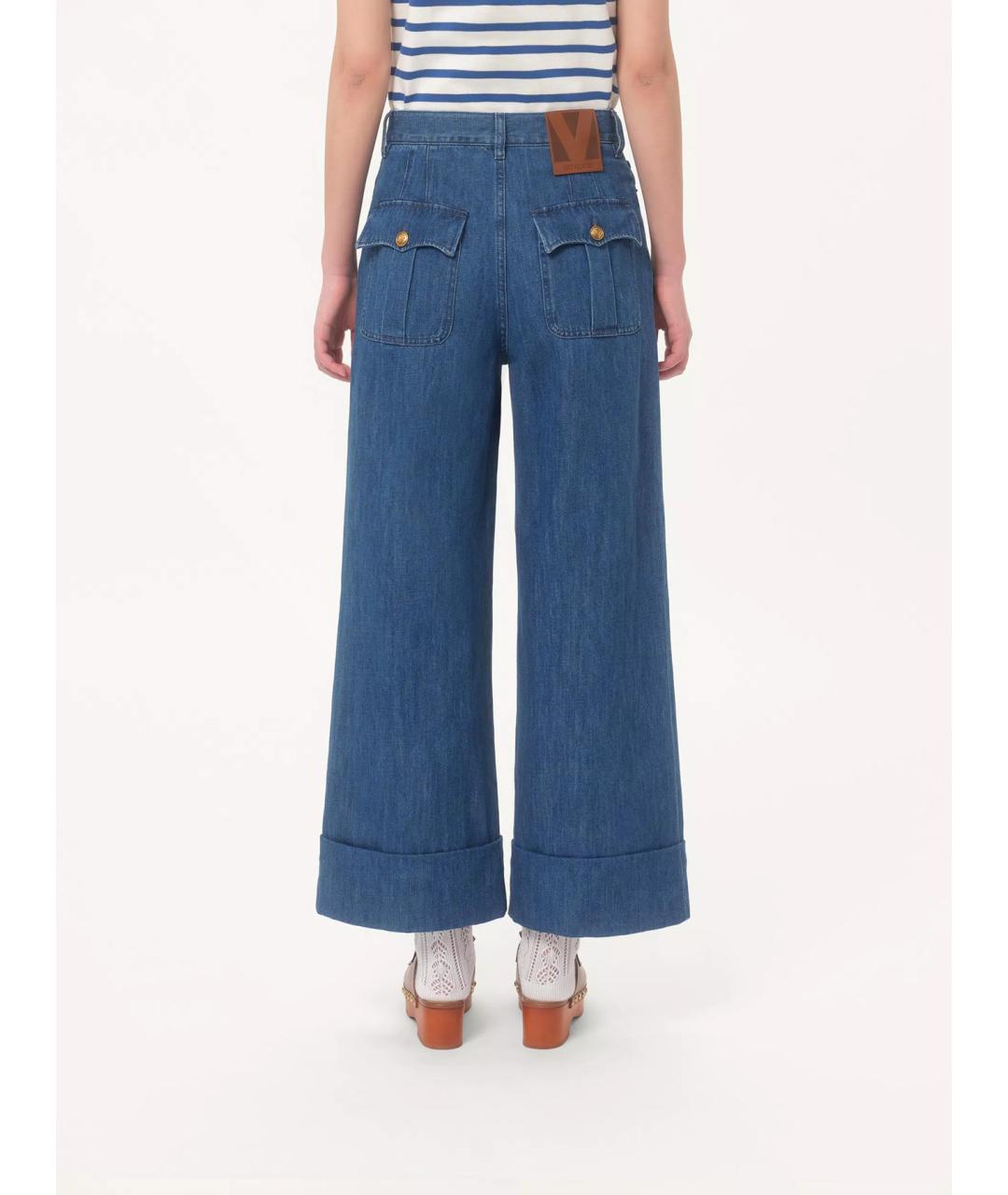 VALENTINO Синие хлопковые прямые джинсы, фото 4