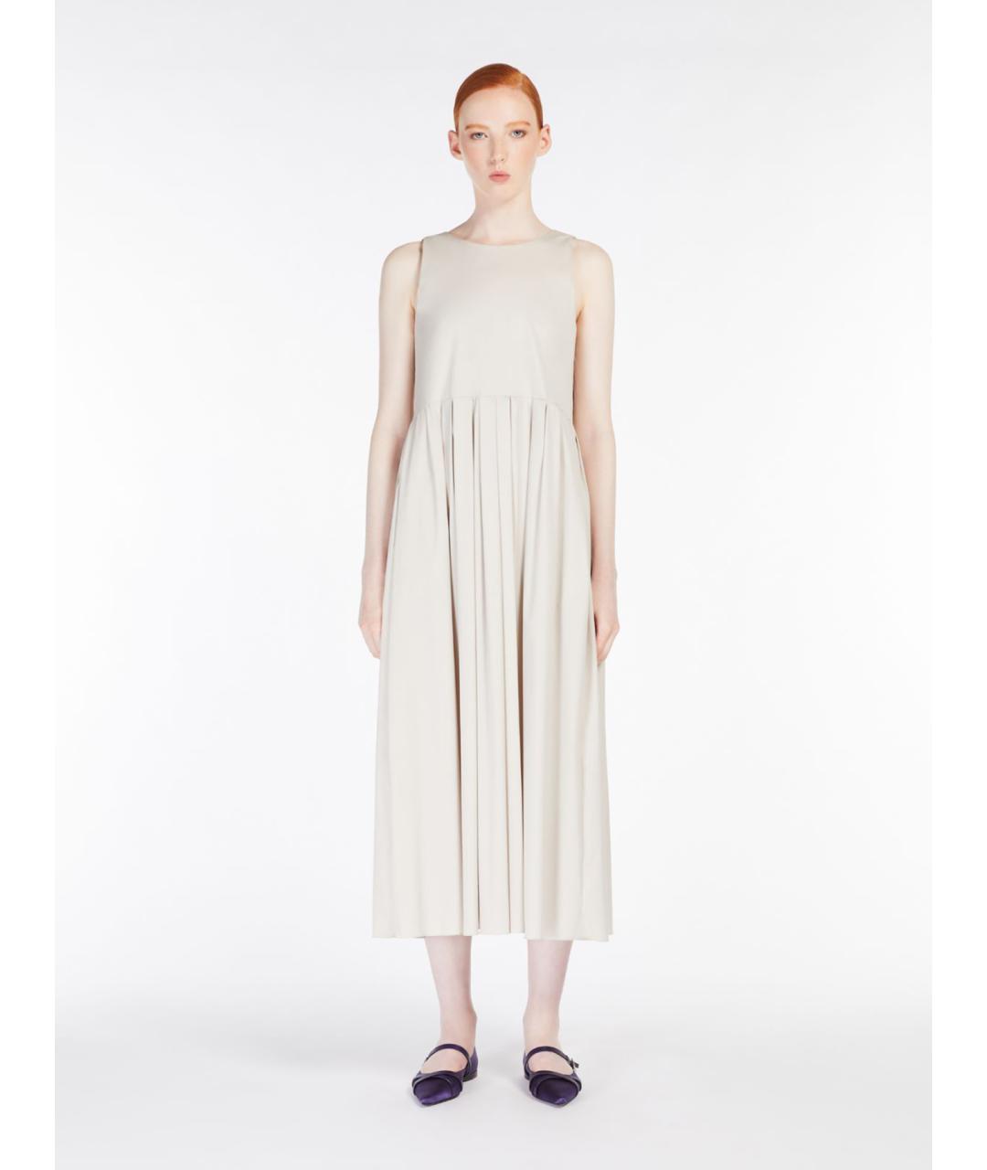 'S MAX MARA Белый хлопковый сарафан, фото 4