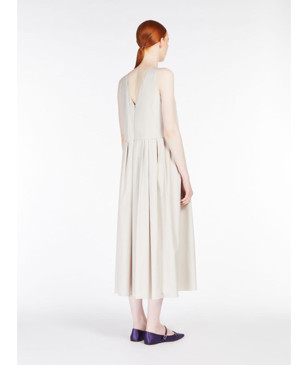 'S MAX MARA Белый хлопковый сарафан, фото 3