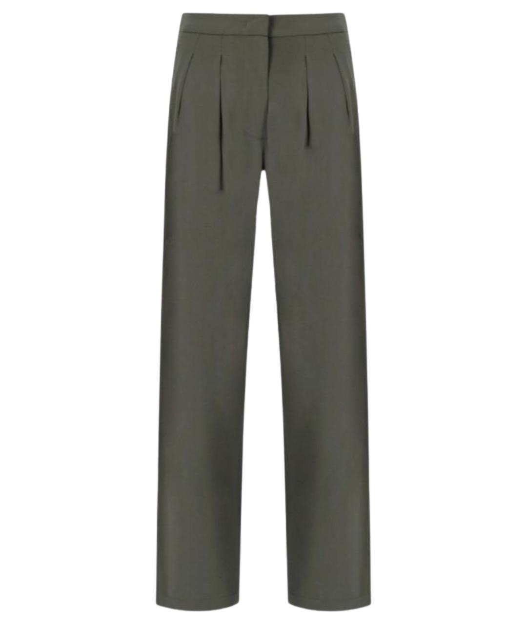 MAX MARA STUDIO Серые вискозные прямые брюки, фото 1