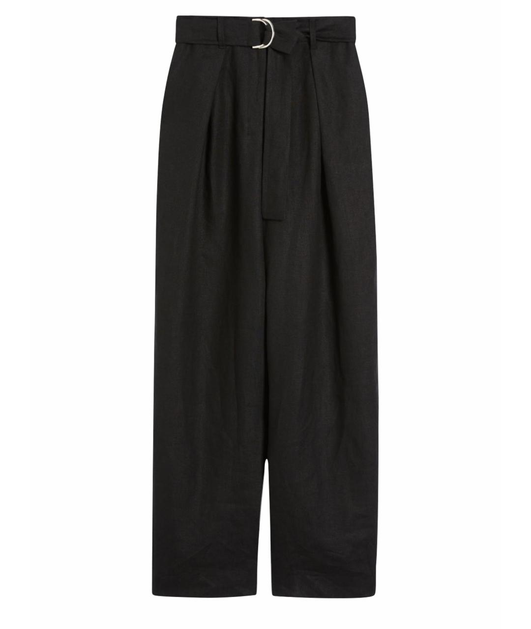 'S MAX MARA Черные льняные брюки широкие, фото 1