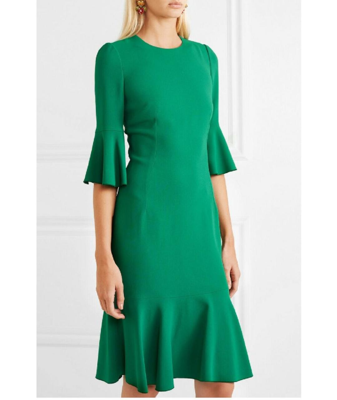 DOLCE&GABBANA Зеленые вискозное повседневное платье, фото 9