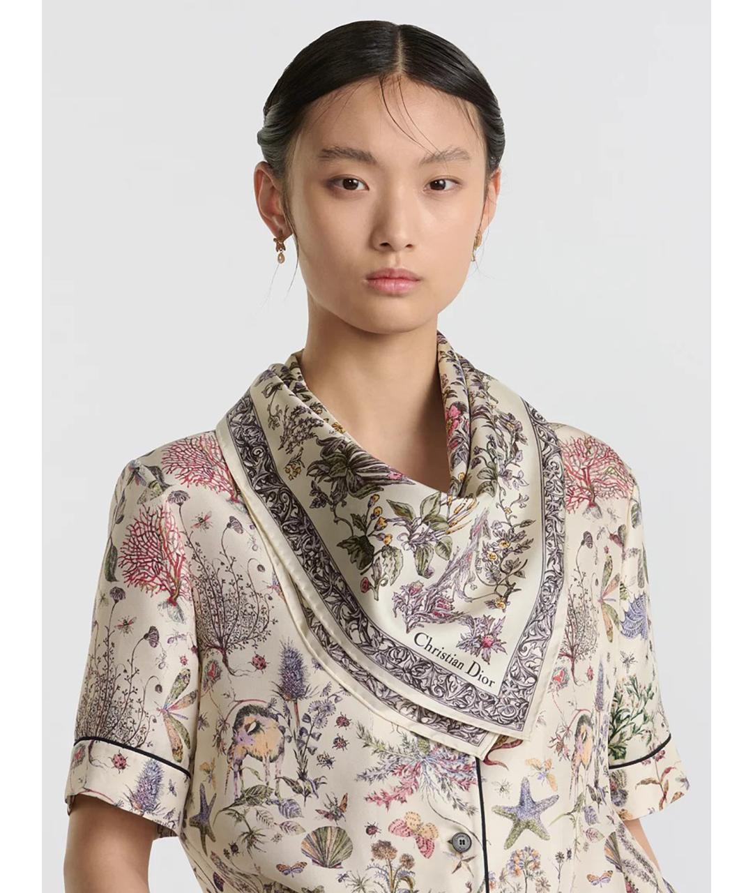 CHRISTIAN DIOR Мульти шелковый платок, фото 2