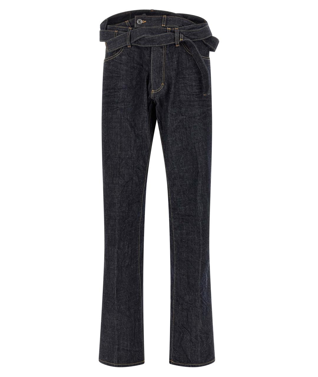 DSQUARED2 Темно-синие хлопковые прямые джинсы, фото 1