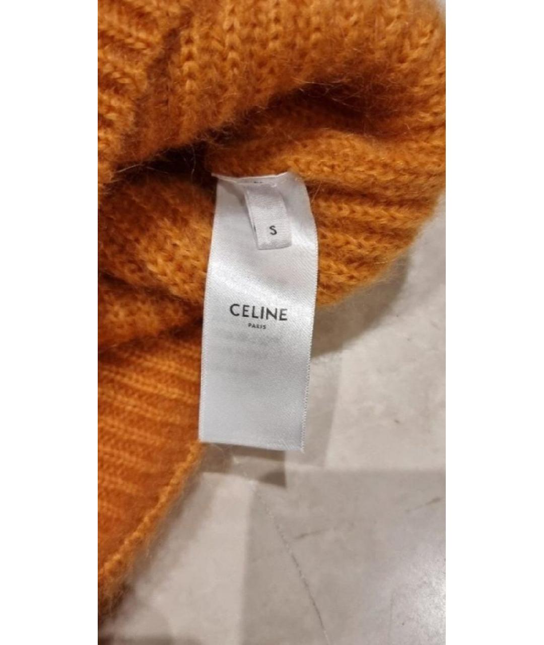 CELINE Оранжевый шерстяной джемпер / свитер, фото 3
