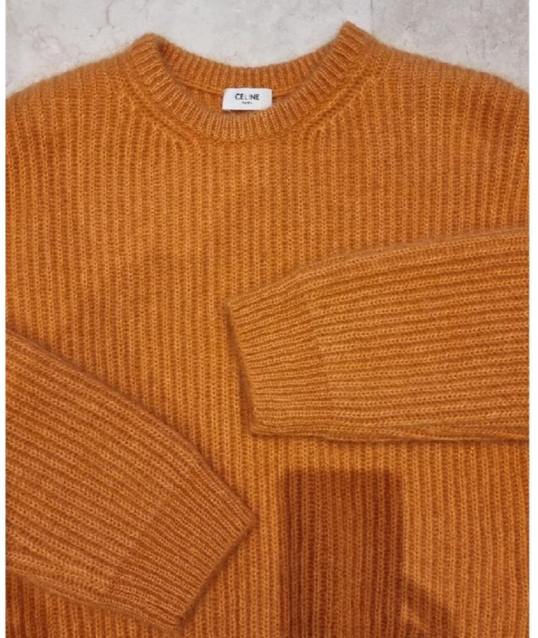 CELINE Оранжевый шерстяной джемпер / свитер, фото 4