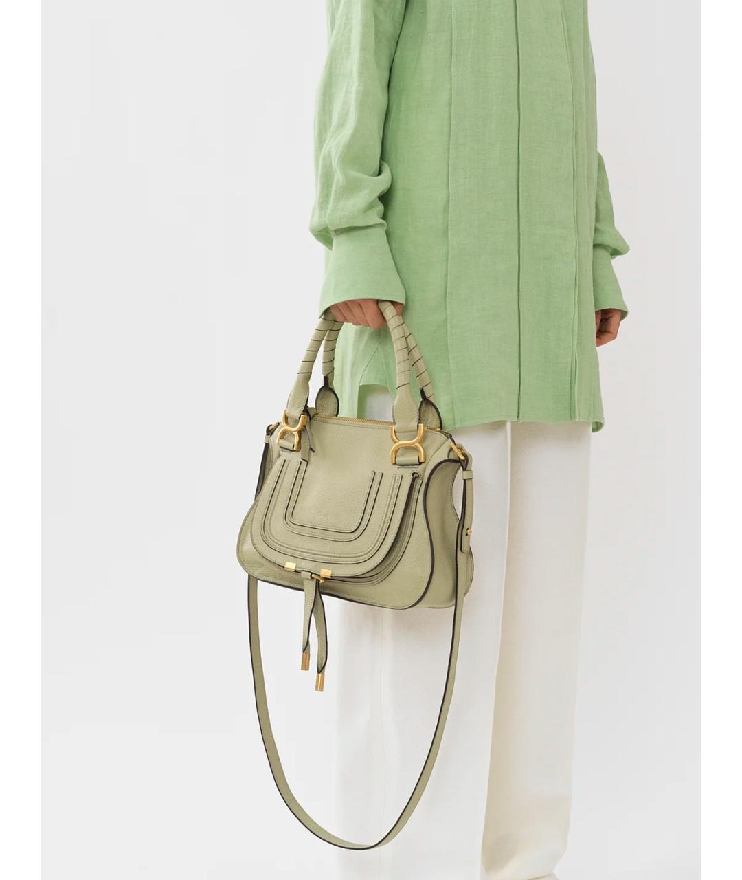 CHLOE Зеленая кожаная сумка тоут, фото 2