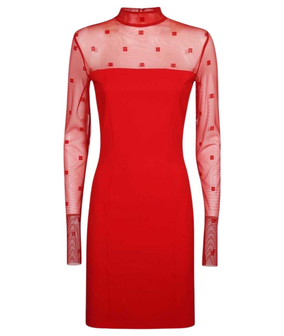 GIVENCHY Красное вискозное коктейльное платье, фото 1