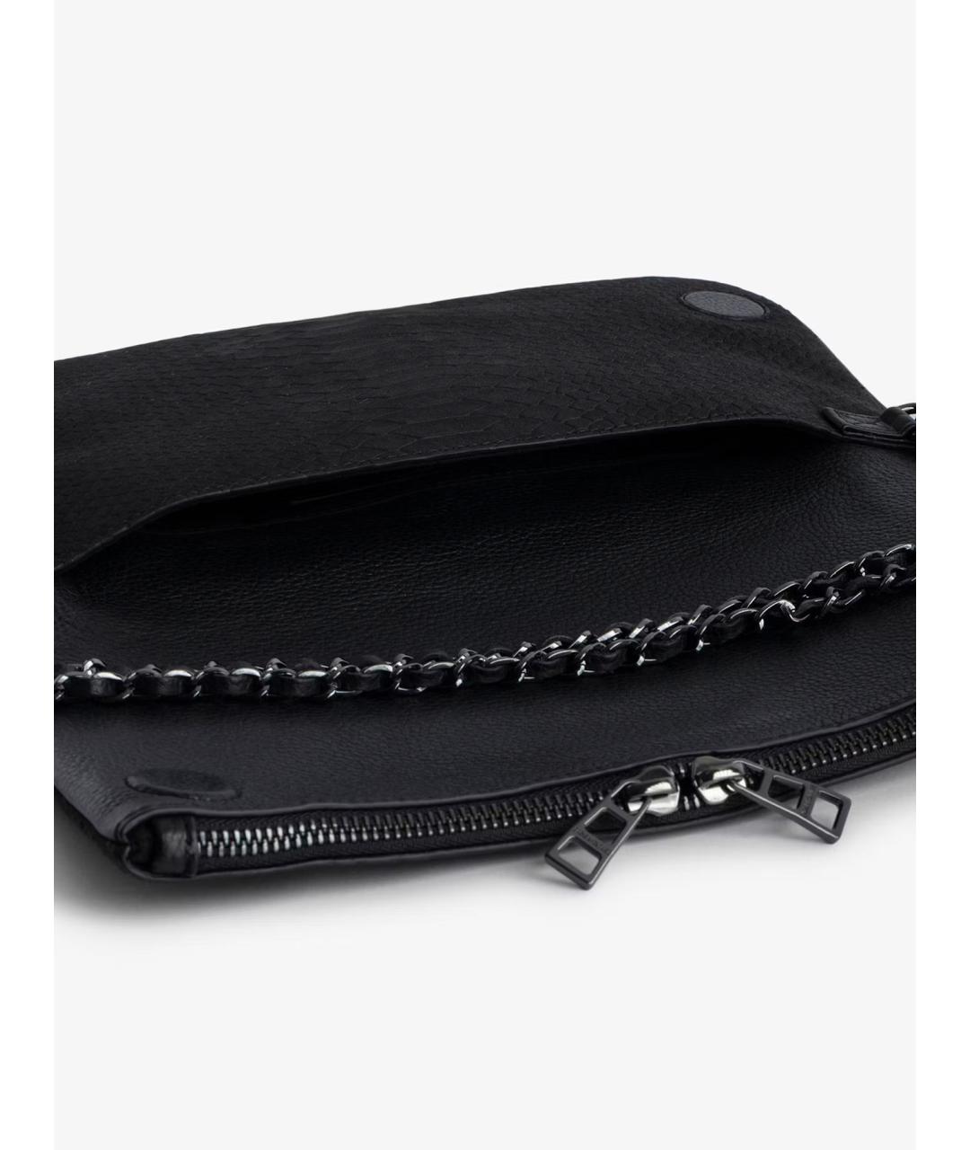 ZADIG & VOLTAIRE Черная кожаная сумка через плечо, фото 5