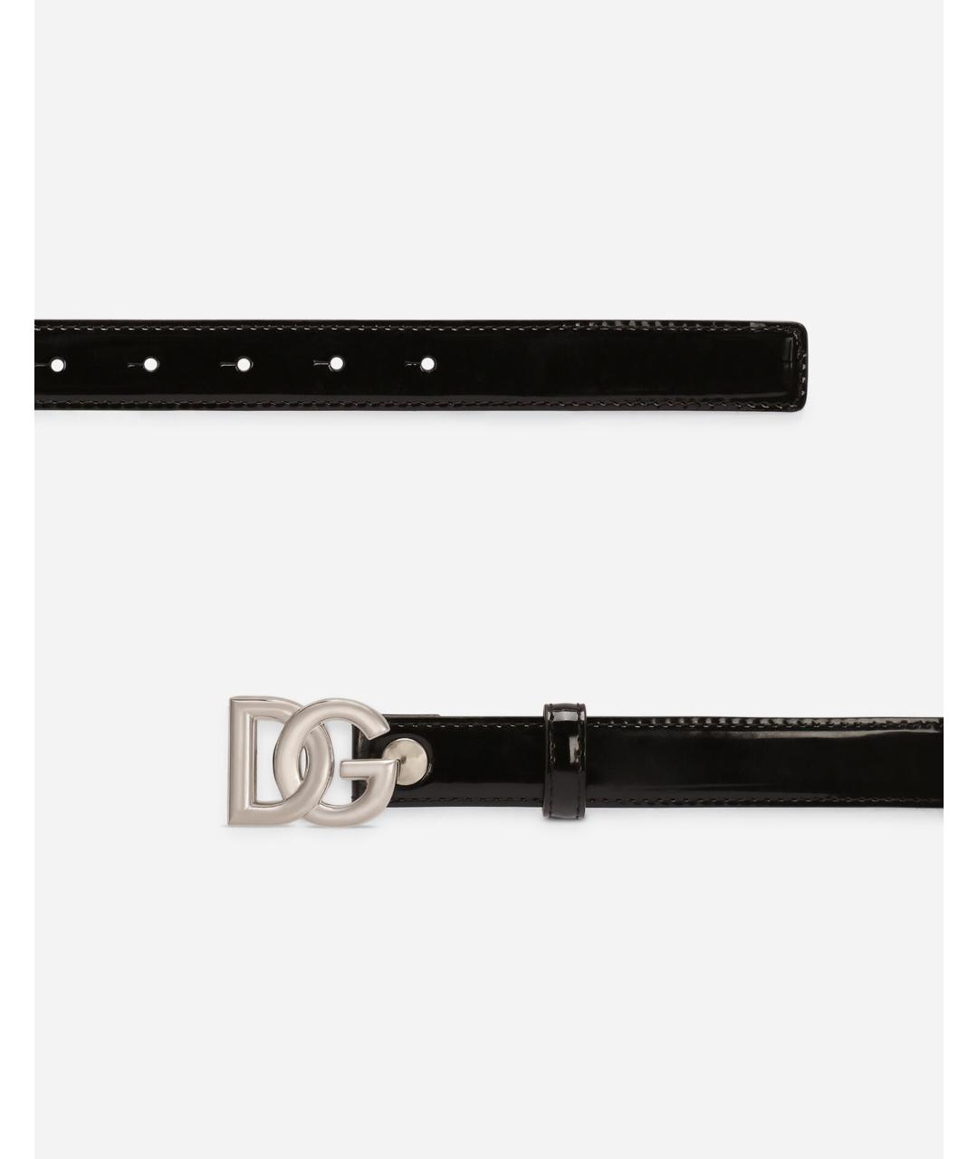 DOLCE&GABBANA Черный ремень из лакированной кожи, фото 2
