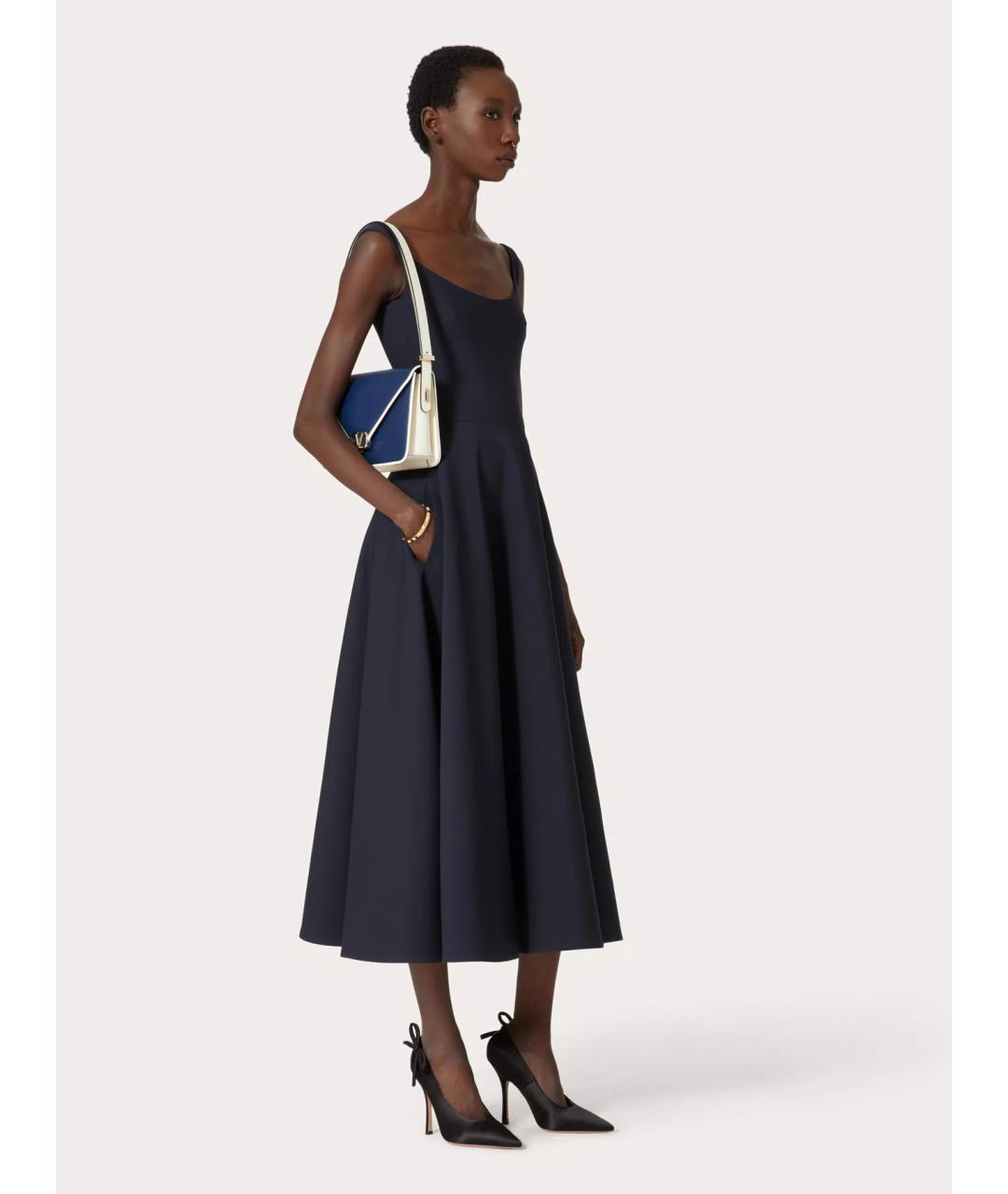 VALENTINO Черное шерстяное вечернее платье, фото 3