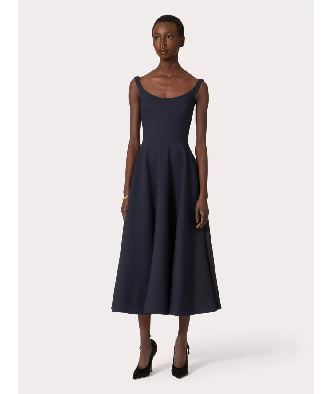 VALENTINO Черное шерстяное вечернее платье, фото 2