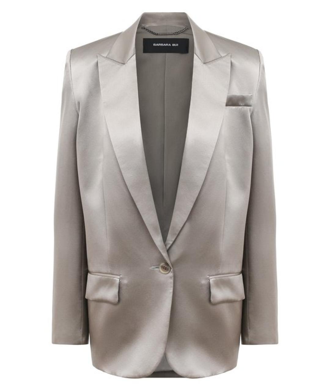 BARBARA BUI Серый шелковый жакет/пиджак, фото 1
