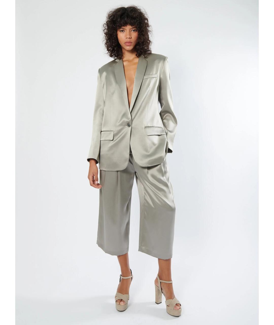 BARBARA BUI Серый шелковый жакет/пиджак, фото 3