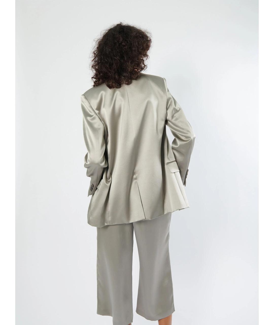 BARBARA BUI Серый шелковый жакет/пиджак, фото 5