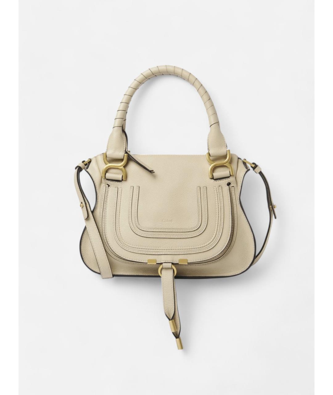 CHLOE Бежевая кожаная сумка тоут, фото 4