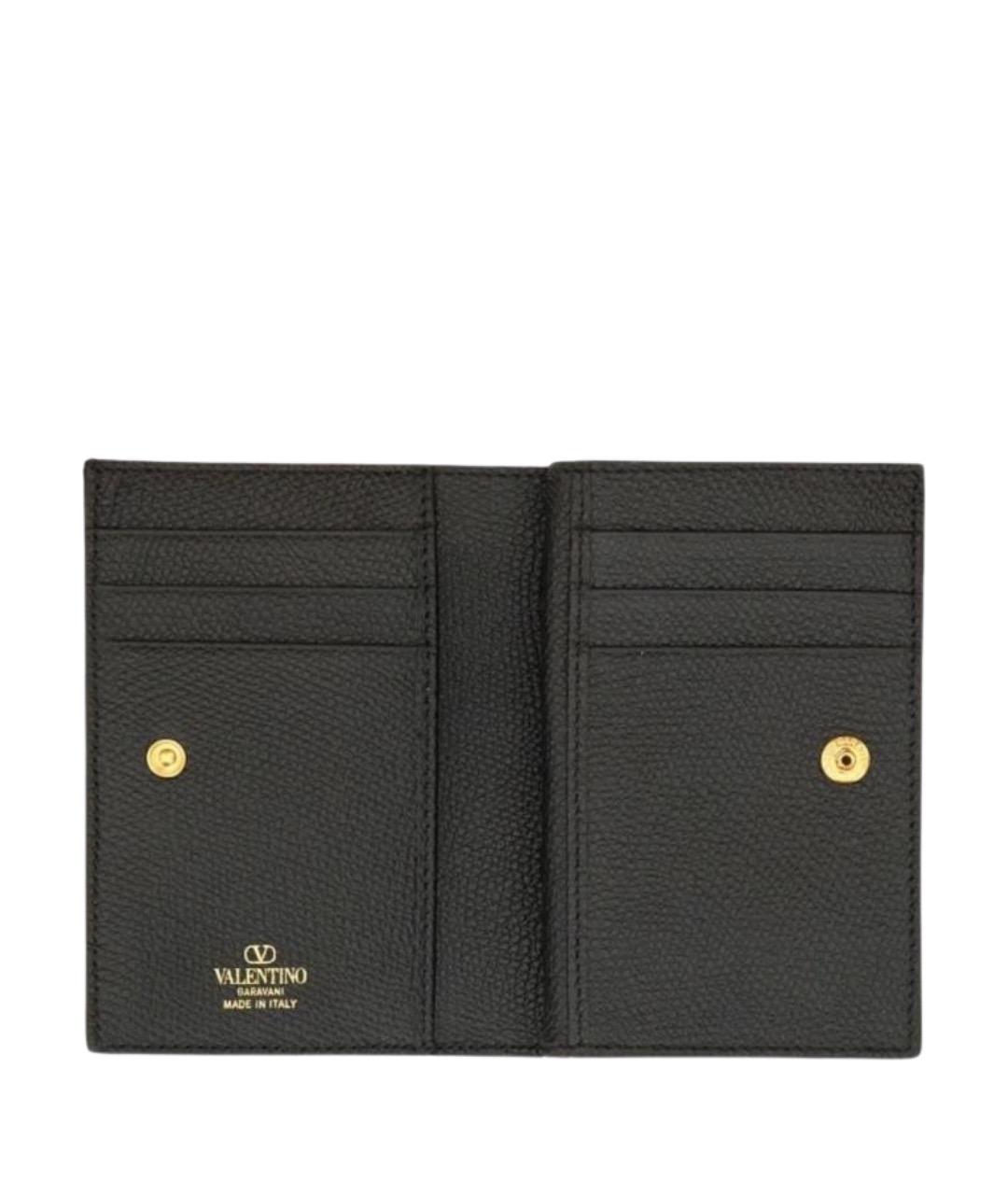 VALENTINO Черный кожаный кошелек, фото 2