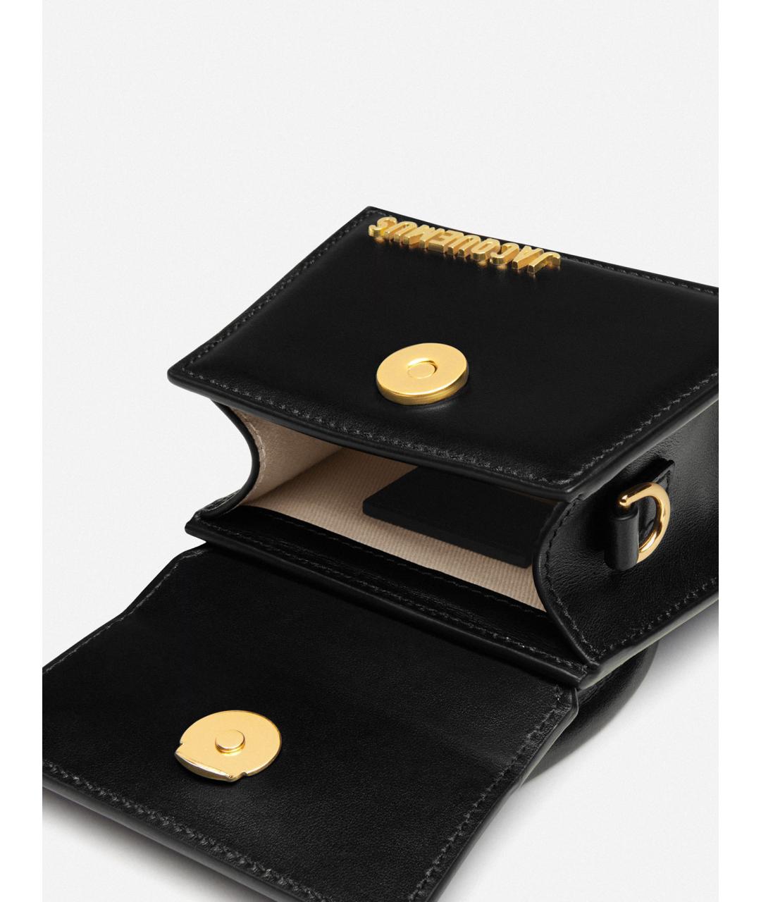 JACQUEMUS Черная кожаная сумка через плечо, фото 6