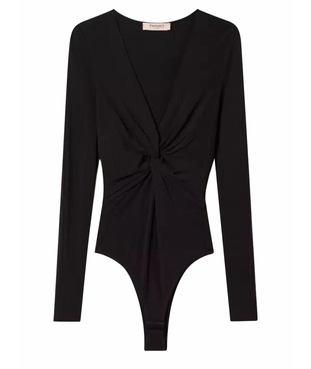 TWIN-SET Черное вискозное боди, фото 1