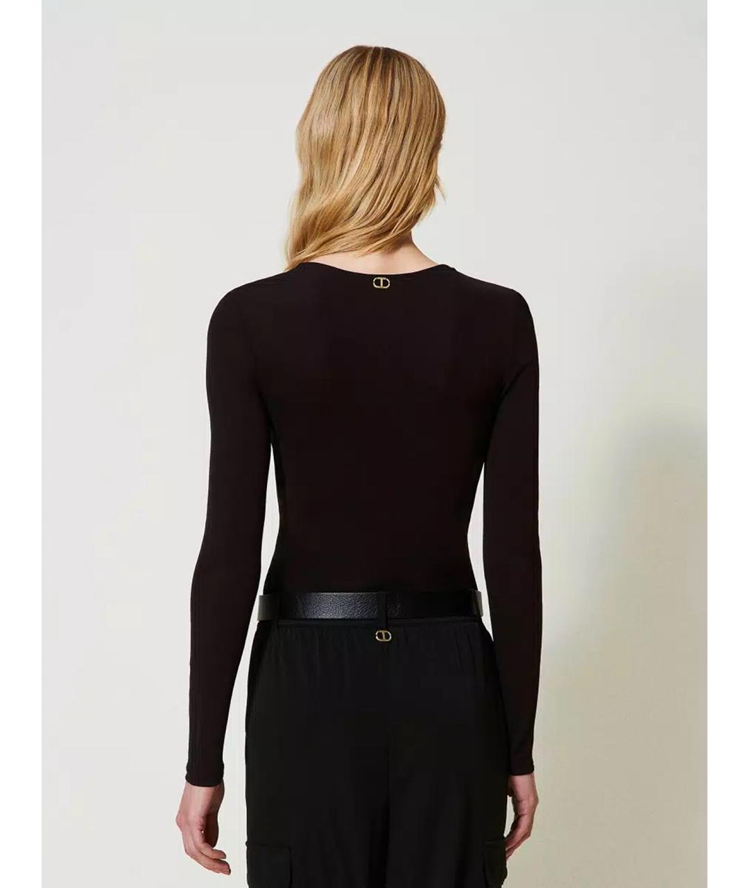 TWIN-SET Черное вискозное боди, фото 5