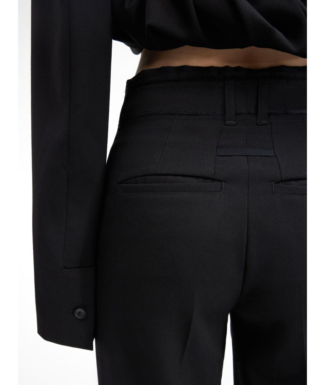 JACQUEMUS Черные шерстяные прямые брюки, фото 9
