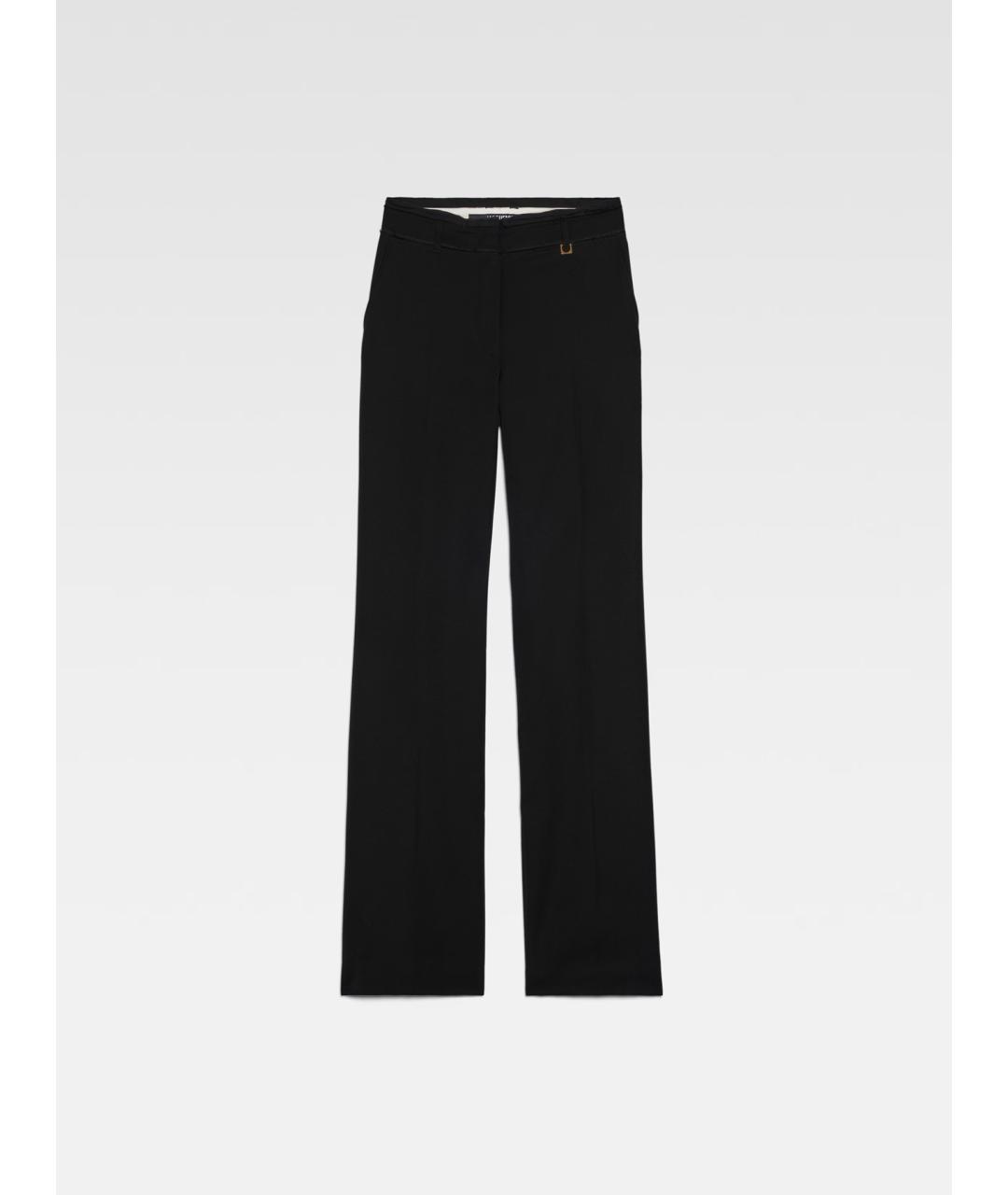 JACQUEMUS Черные шерстяные прямые брюки, фото 6