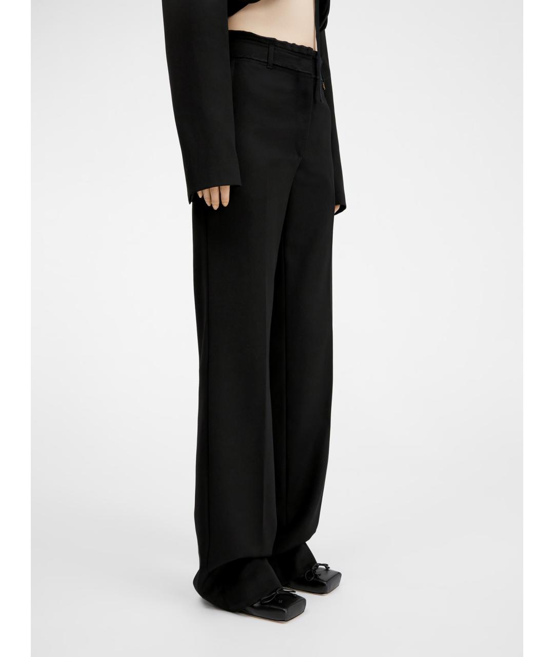 JACQUEMUS Черные шерстяные прямые брюки, фото 8
