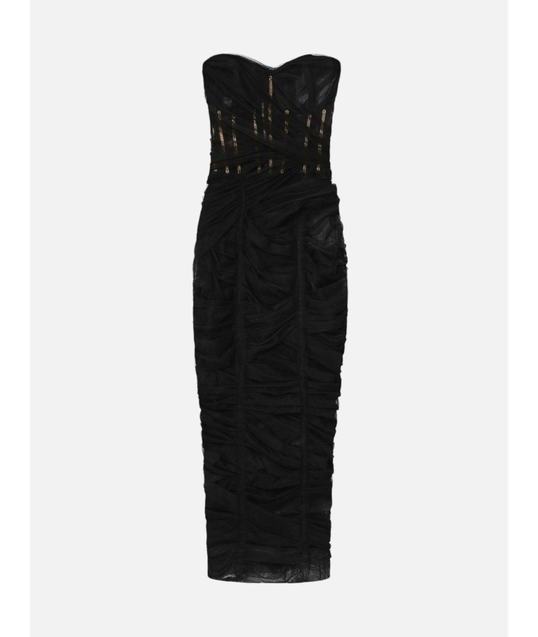 DOLCE&GABBANA Черное полиамидовое коктейльное платье, фото 5