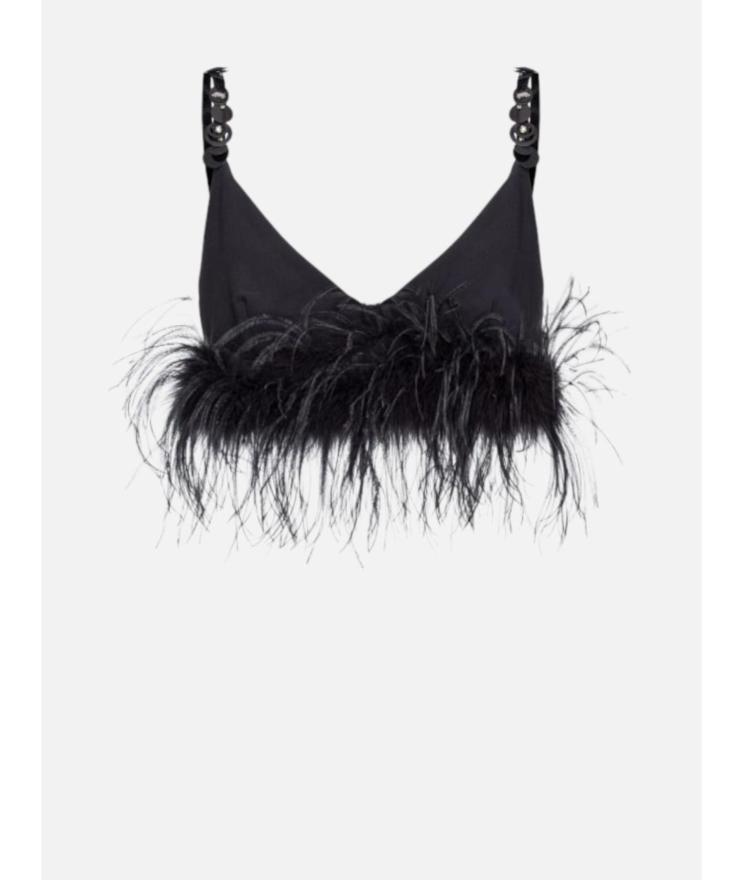 PINKO Черная полиэстеровая майка, фото 3