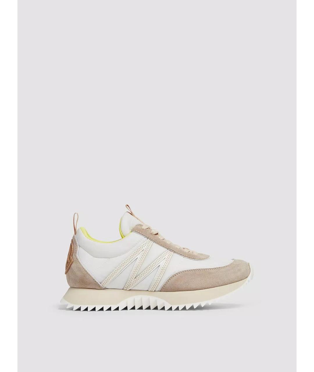 MONCLER Бежевые замшевые кроссовки, фото 6