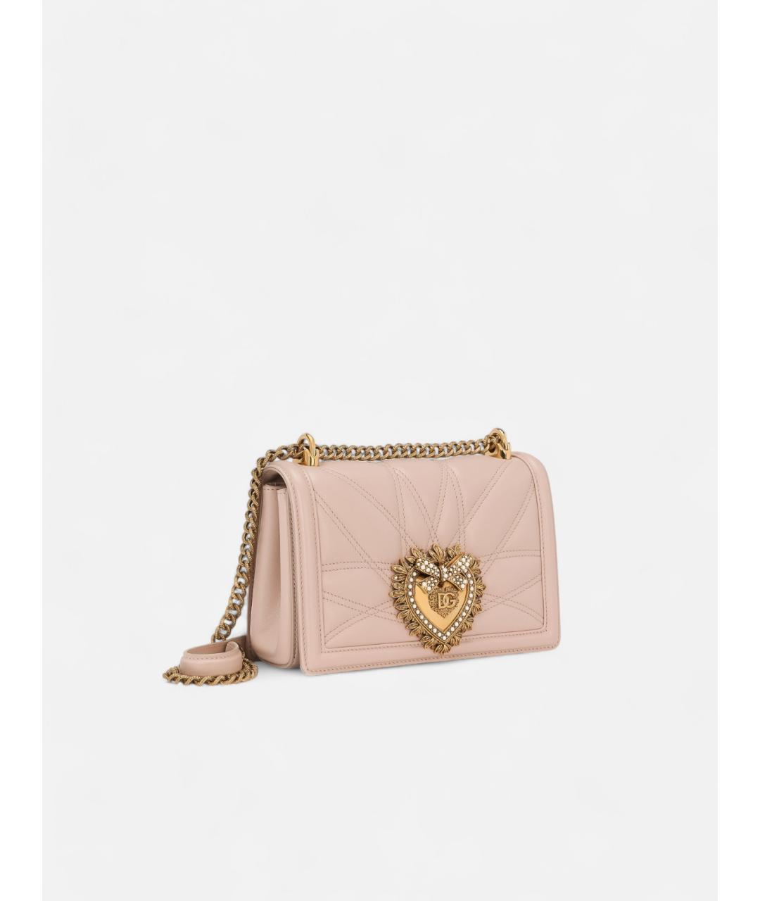 DOLCE&GABBANA Розовая кожаная сумка через плечо, фото 2