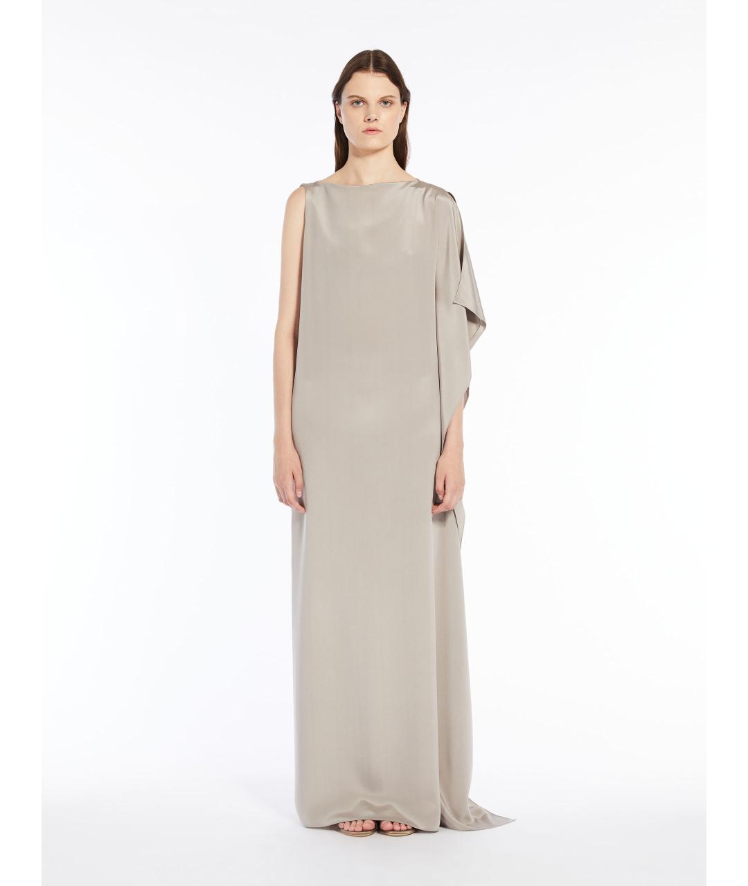 MAX MARA Бежевое шелковое повседневное платье, фото 2