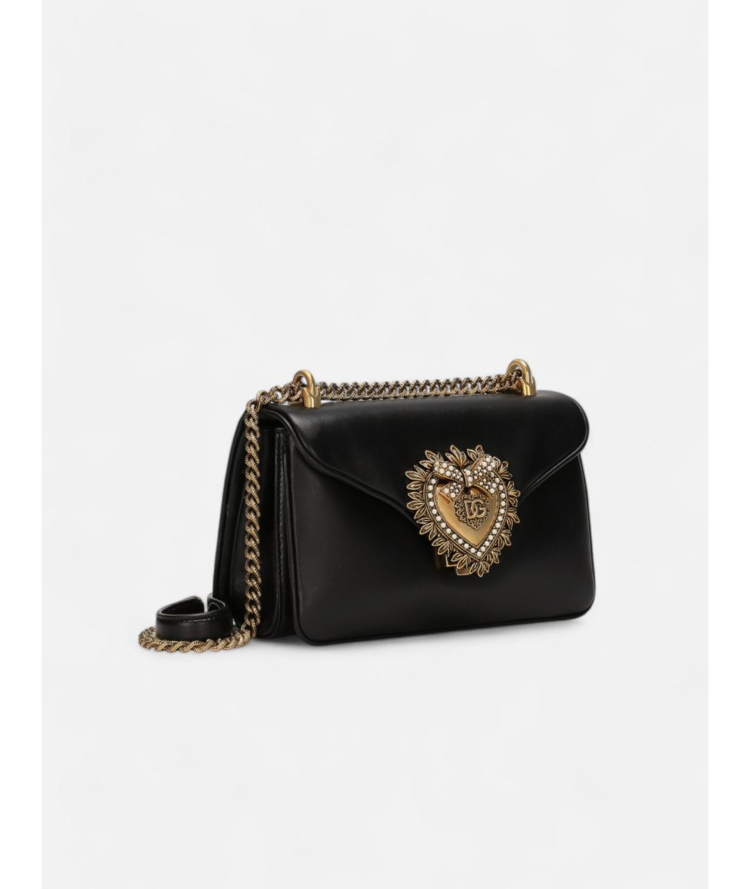 DOLCE&GABBANA Черная кожаная сумка через плечо, фото 2