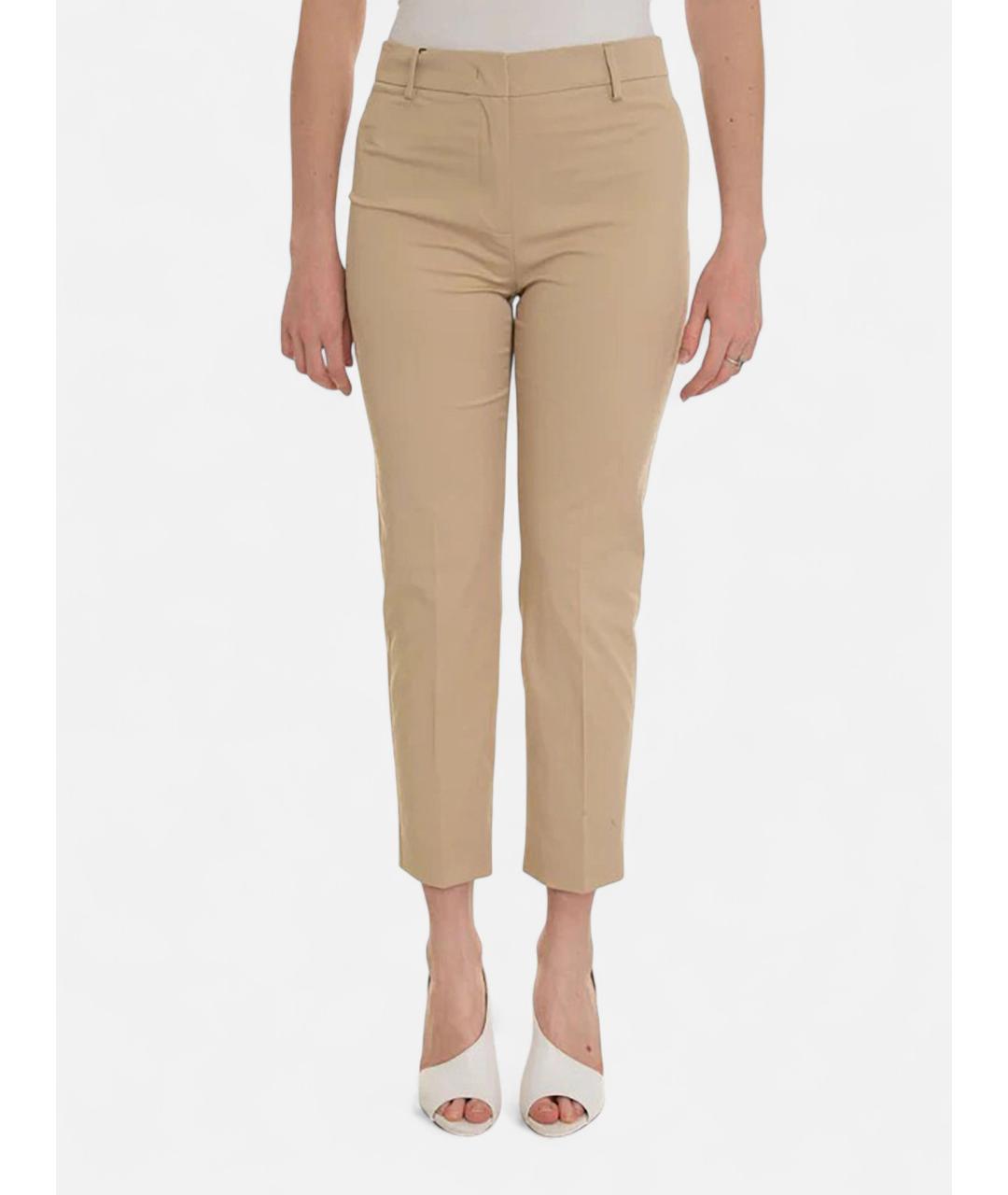 WEEKEND MAX MARA Бежевые хлопковые брюки узкие, фото 5