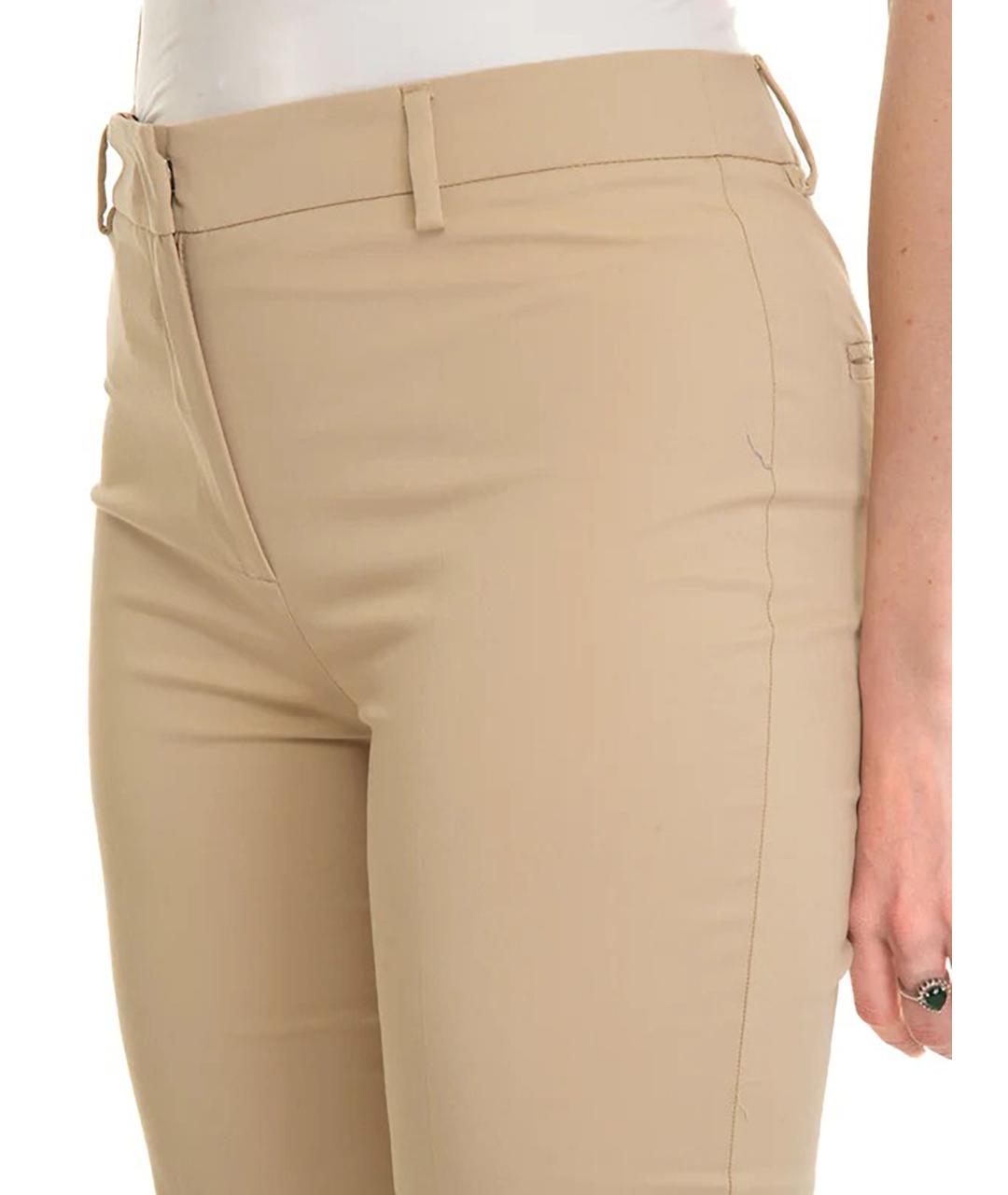 WEEKEND MAX MARA Бежевые хлопковые брюки узкие, фото 3