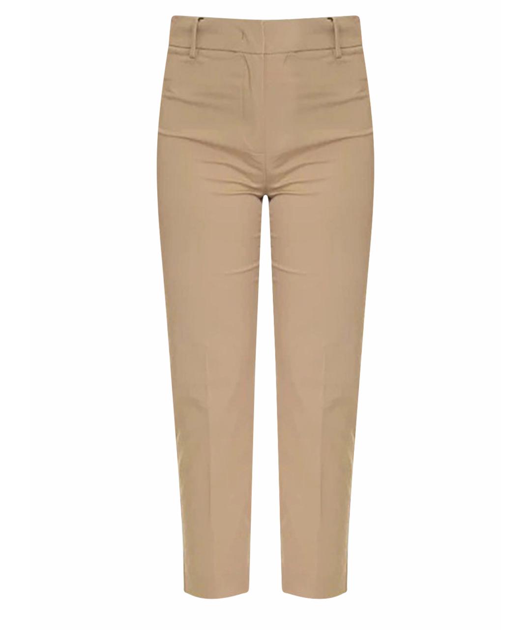 WEEKEND MAX MARA Бежевые хлопковые брюки узкие, фото 1
