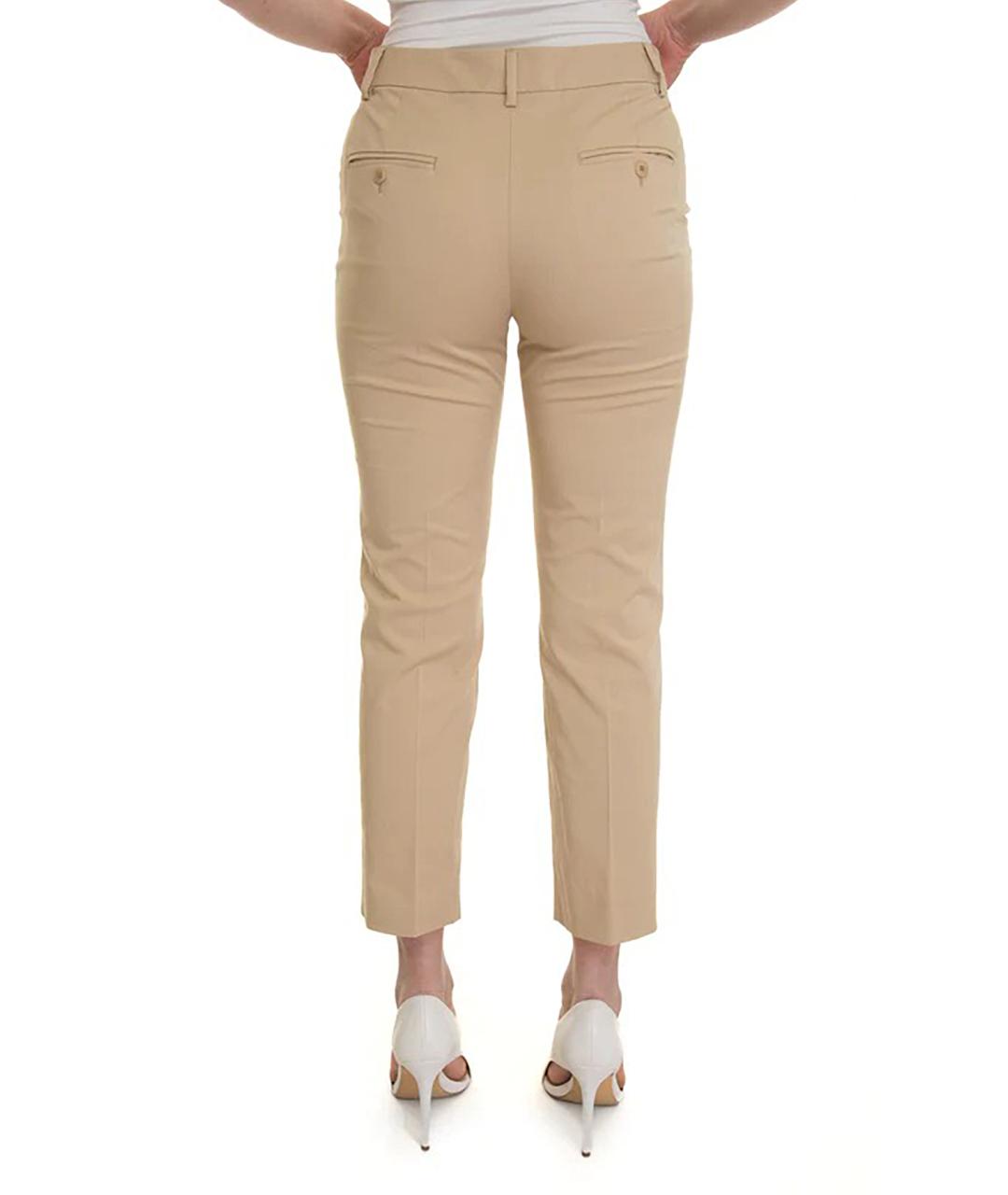 WEEKEND MAX MARA Бежевые хлопковые брюки узкие, фото 4