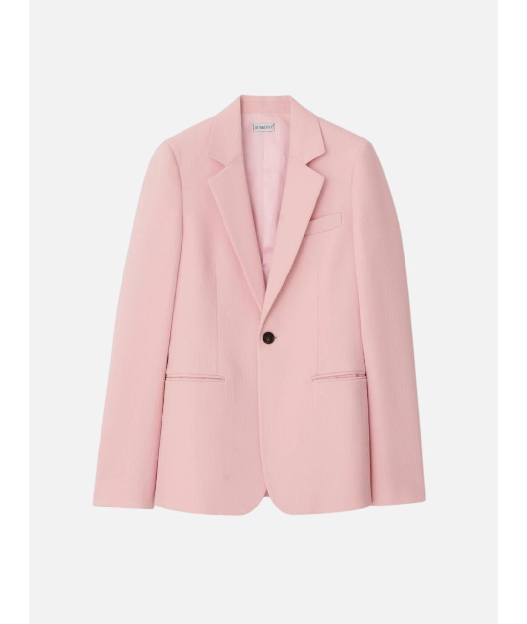 BURBERRY Розовый шерстяной жакет/пиджак, фото 4