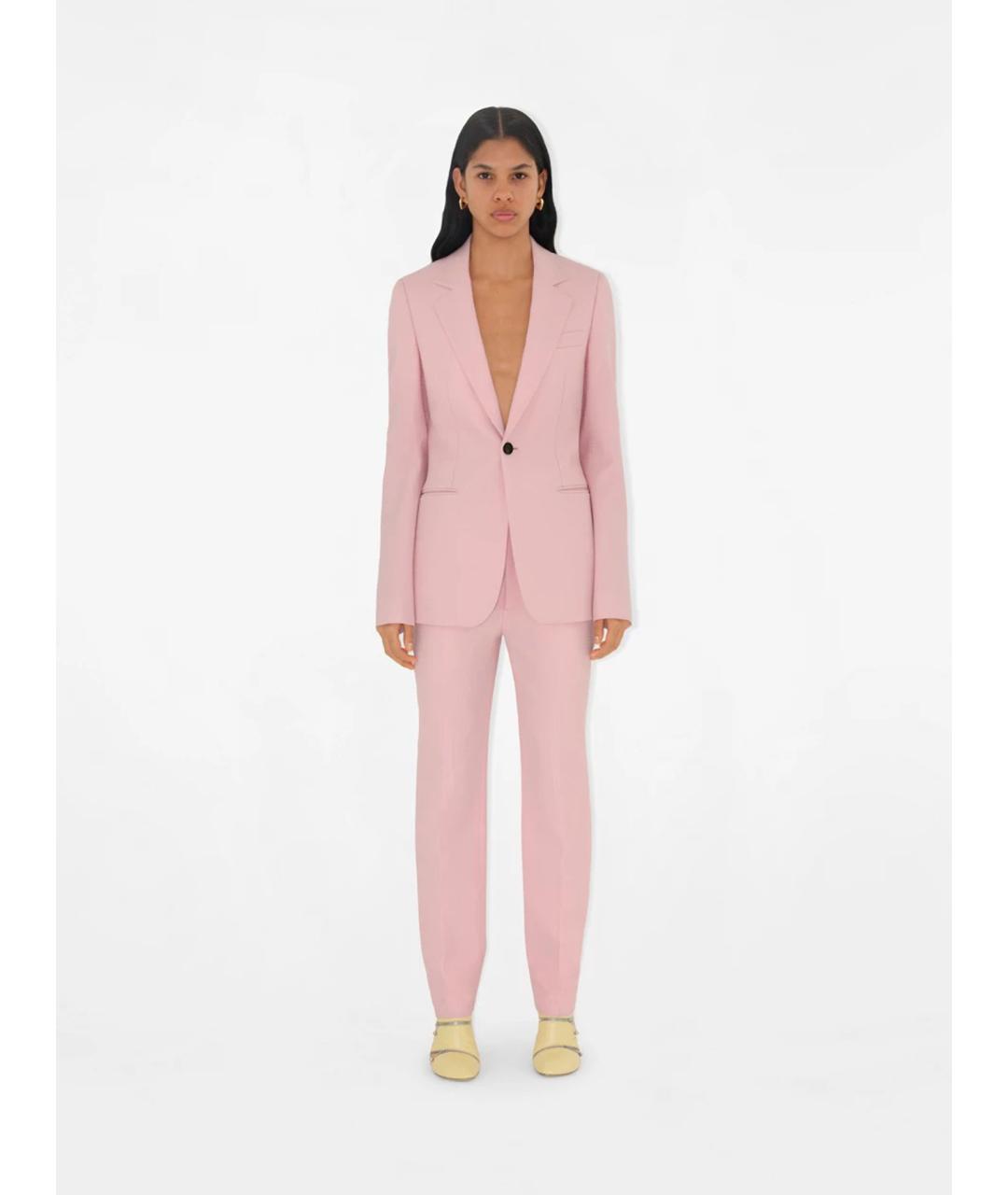 BURBERRY Розовый шерстяной жакет/пиджак, фото 2