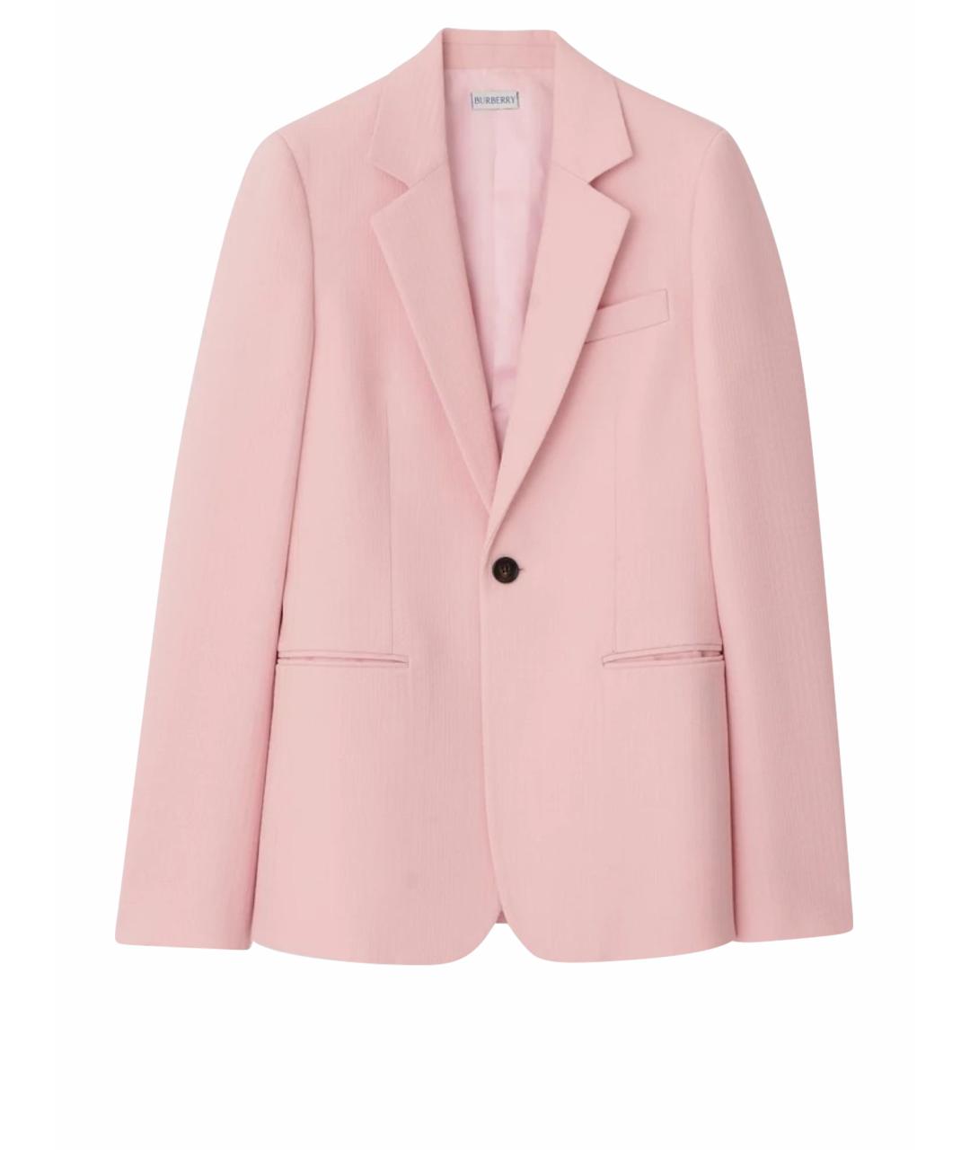 BURBERRY Розовый шерстяной жакет/пиджак, фото 1