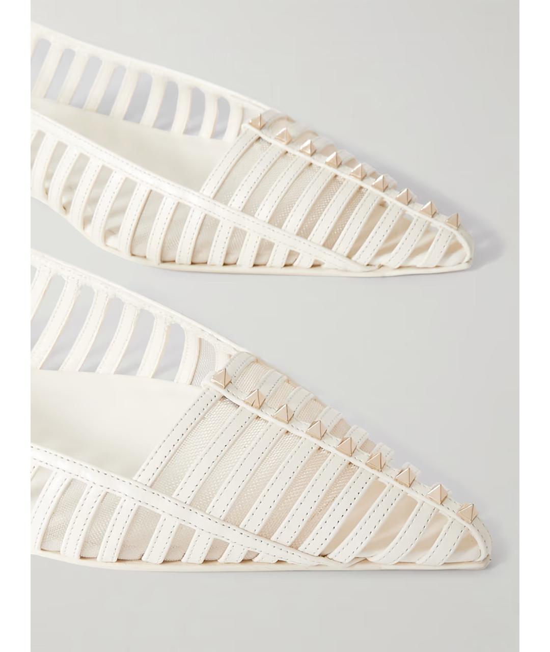 VALENTINO Белые кожаные сандалии, фото 2