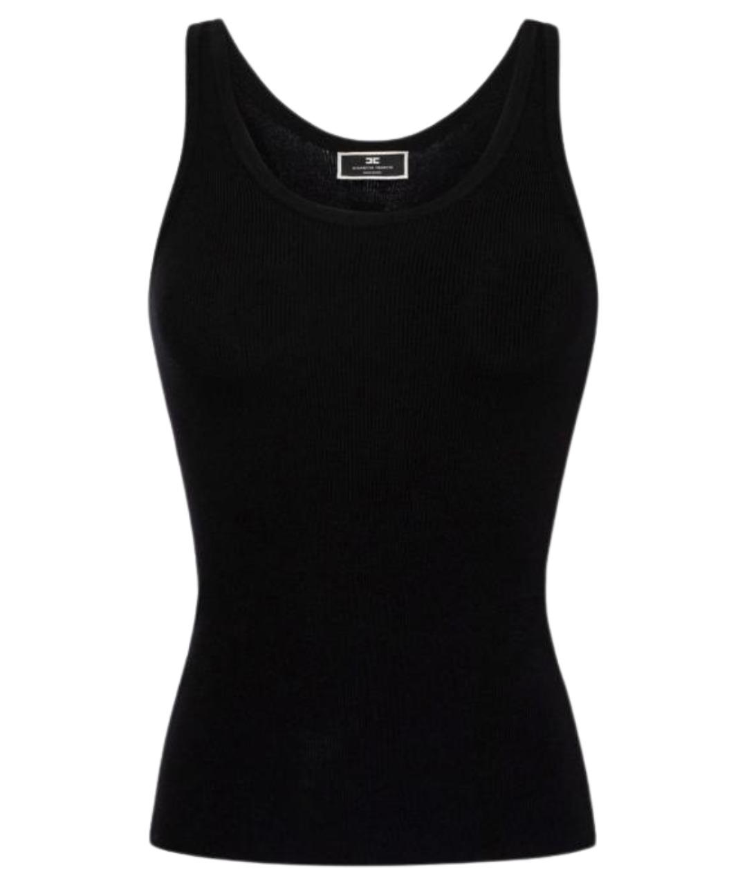 ELISABETTA FRANCHI Черная вискозная майка, фото 1