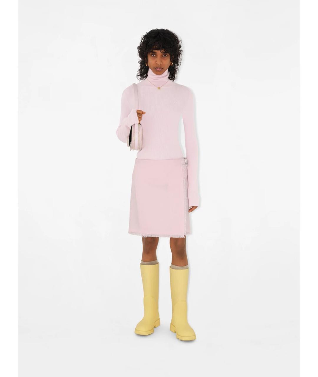 BURBERRY Розовая шерстяная водолазка, фото 2