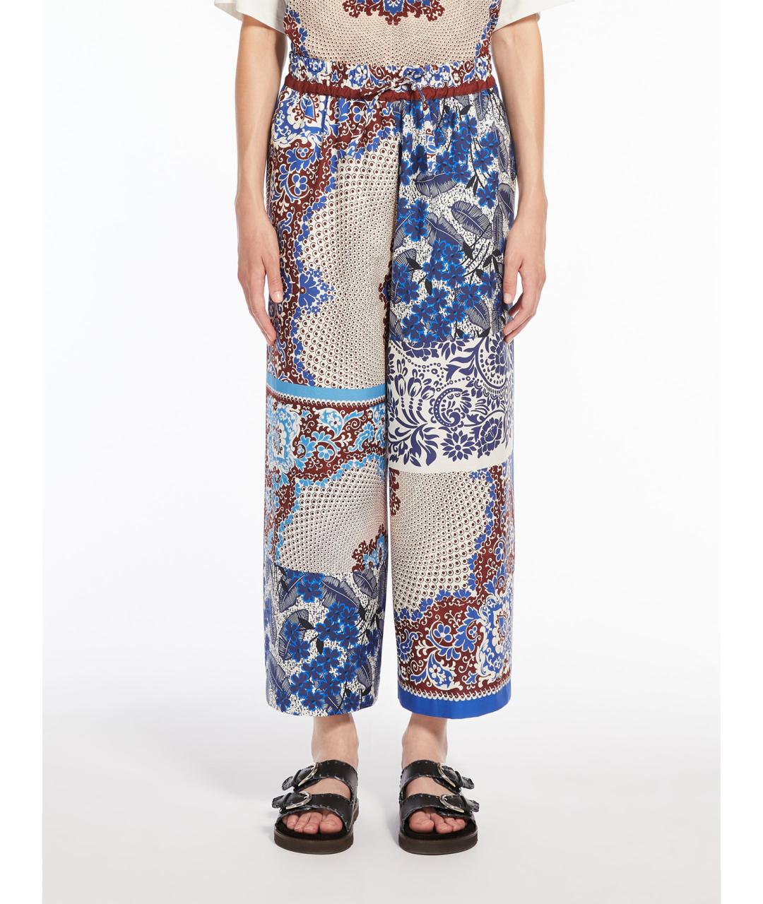 WEEKEND MAX MARA Мульти хлопковые прямые брюки, фото 3