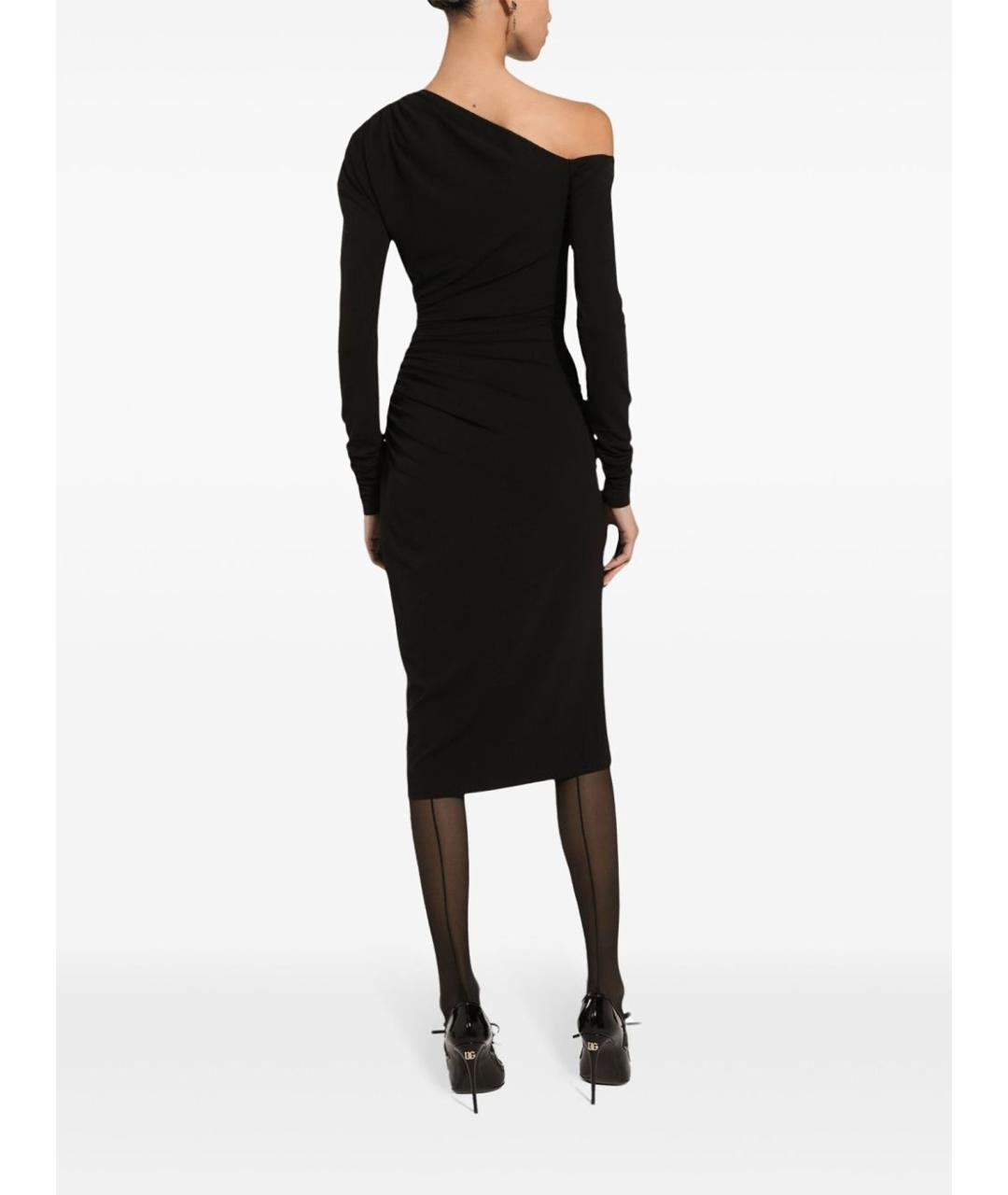 DOLCE&GABBANA Черное вискозное повседневное платье, фото 3
