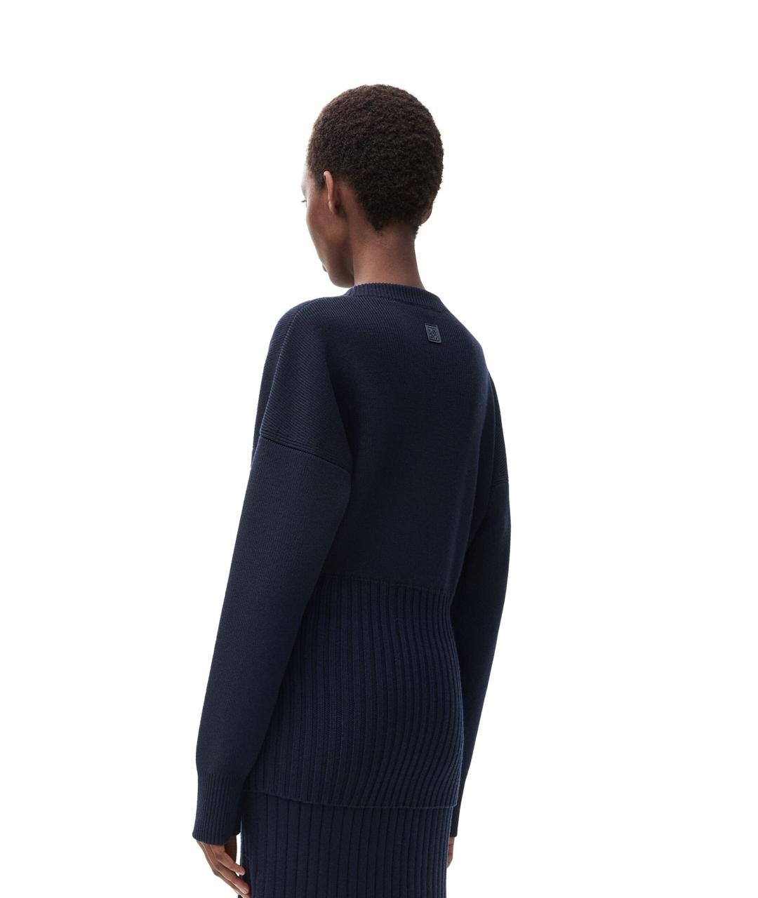 LOEWE Темно-синий шерстяной джемпер / свитер, фото 3