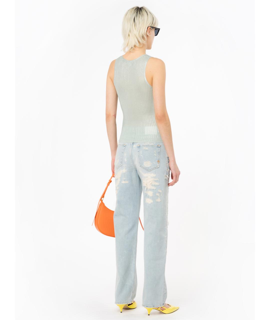 PINKO Зеленая хлопковая майка, фото 3