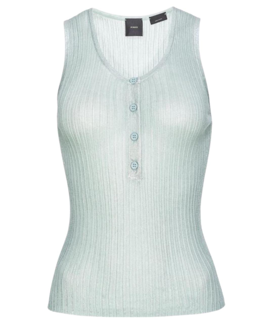 PINKO Зеленая хлопковая майка, фото 1