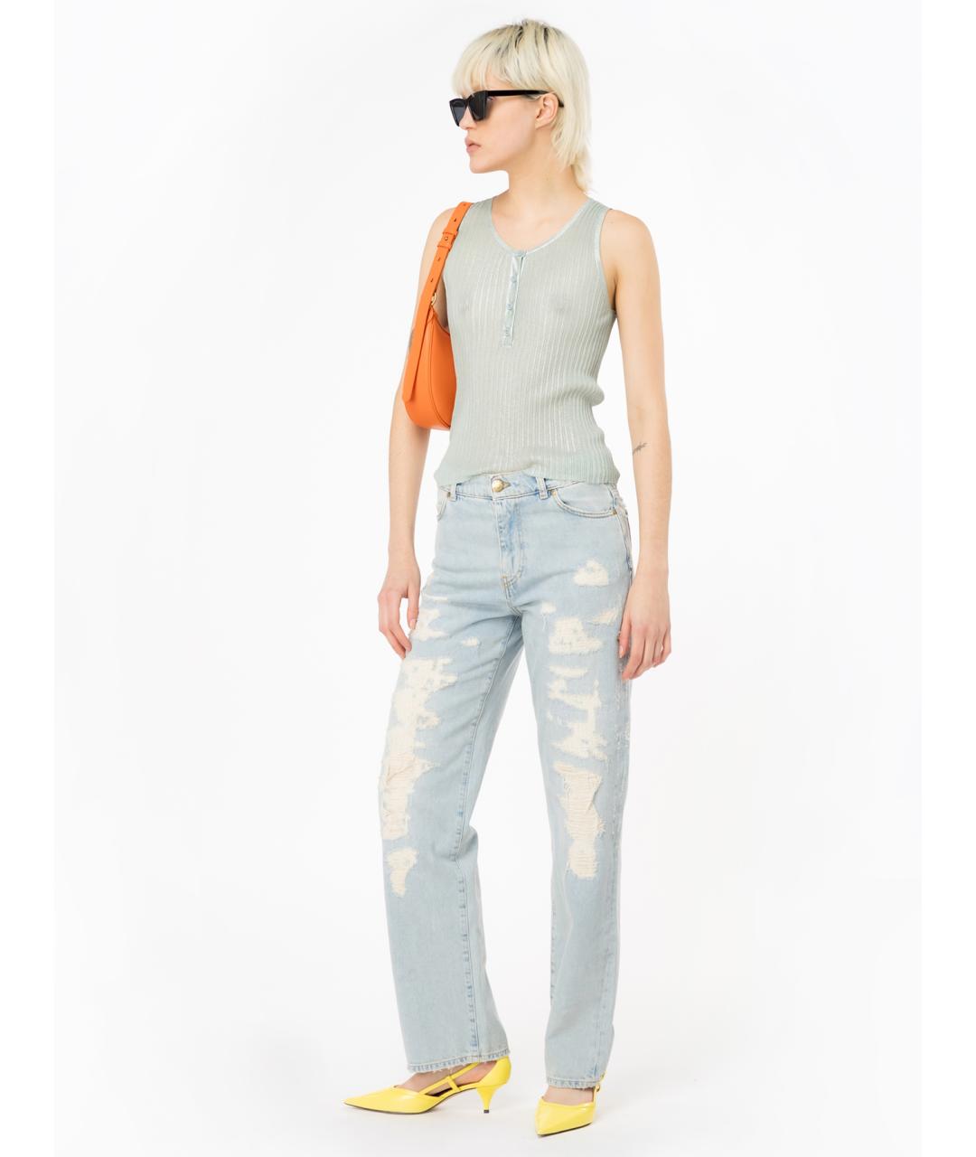 PINKO Зеленая хлопковая майка, фото 2