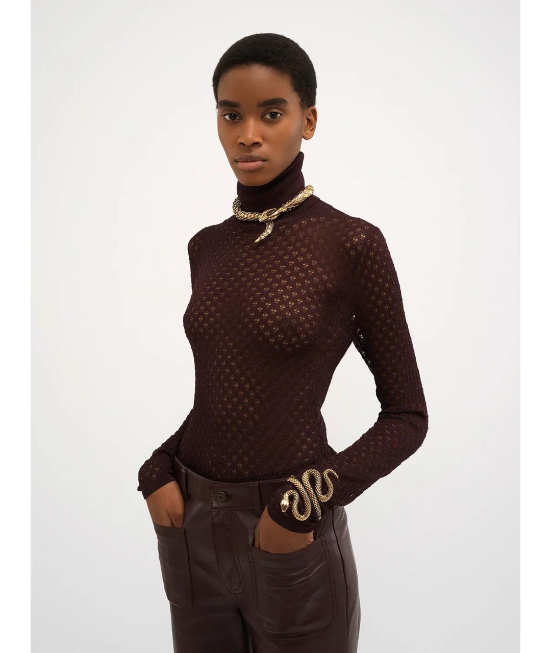 CHLOE Бордовая вискозная водолазка, фото 2